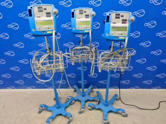 3 x GE Dinamap PRO 400V2 Vital Signs Monitor on Rollstand