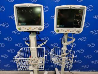 2 x GE Dash 5000 Patient Monitor on Rollstand