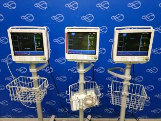 3 x GE B40 Patient Monitor on Rollstand