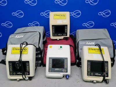 4 x Nippy Clearway Cough Assistor and 4 x Nippy Junior+ Ventilator