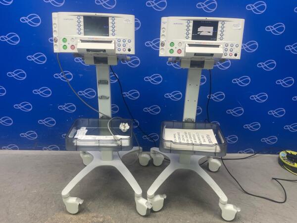2 x Huntleigh Sonicaid FM800 Encore Foetal Monitor on Trolleys