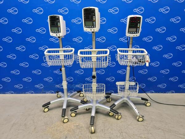 3 x Mindray VS-800 Vital Signs Monitor on Rollstand