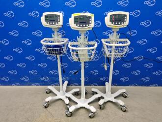 3 x Welch Allyn 53N00 Vital Signs Monitor on Rollstand