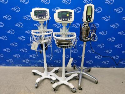 2 x Welch Allyn 53N00 and 1 x Welch Allyn 420 Series Vital Signs Monitor on Rollstand