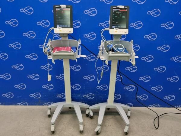 2 x Mindray VS-900 Vital Signs Monitor on Rollstand