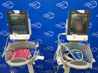 2 x Mindray VS-900 Vital Signs Monitor on Rollstand - 2