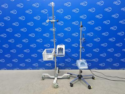 1 x Fisher and Paykel Airvo 2 Ventilator and 1 x DeVilbiss UltraNeb Nebuliser on Rollstand