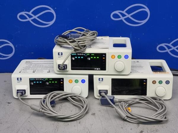 3 x Covidien Nellcor PM100N Bedside SpO2 Patient Monitoring System
