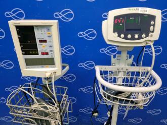 Welch Allyn 53N00 Series Vital Signs Monitor and Mindray Accutor Plus Vital Signs Monitor Both on Rollstands - 2