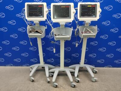 3 x Mindray iMEC10 Patient Monitor on Rollstand