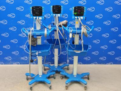 3 x GE Carescape Dinamap V100 Vital Signs Monitor on Rollstand
