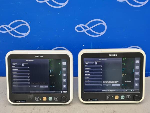 2 x Philips Efficia CM100 Patient Monitor