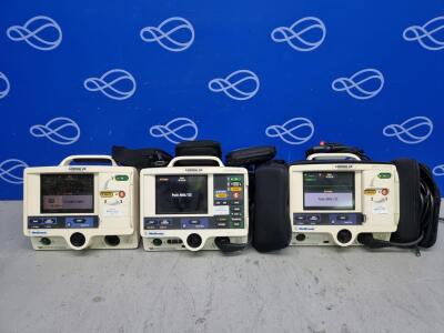 3 x Physio Control Lifepak 20 Defibrillator with Pacer Function
