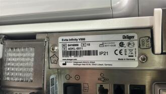 Draeger Evita Infinity V500 Ventilator with Infinity C500 Monitor on Trolley - 6