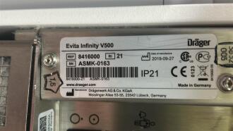 Draeger Evita Infinity V500 Ventilator with Infinity C500 Monitor on Trolley - 6