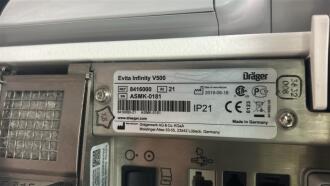 Draeger Evita Infinity V500 Ventilator with Infinity C500 Monitor on Trolley - 6