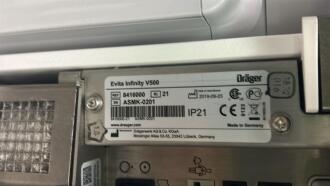 Draeger Evita Infinity V500 Ventilator with Infinity C500 Monitor on Trolley - 6
