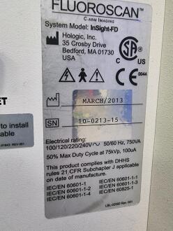 Hologic Fluoroscan InSight-FD Mini C-Arm Image Intensifier - 7