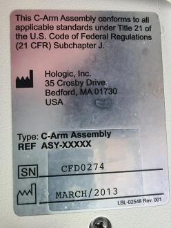 Hologic Fluoroscan InSight-FD Mini C-Arm Image Intensifier - 11