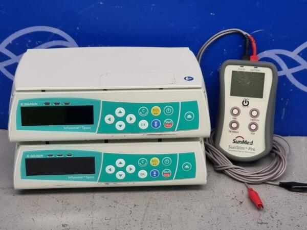 2 x B Braun Infusomat Space Infusion Pump, 1 x SunMed SunStim Pro Peripheral Nerve Stimulator