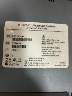 Sonosite M-Turbo Portable Ultrasound System - No HDD - 4