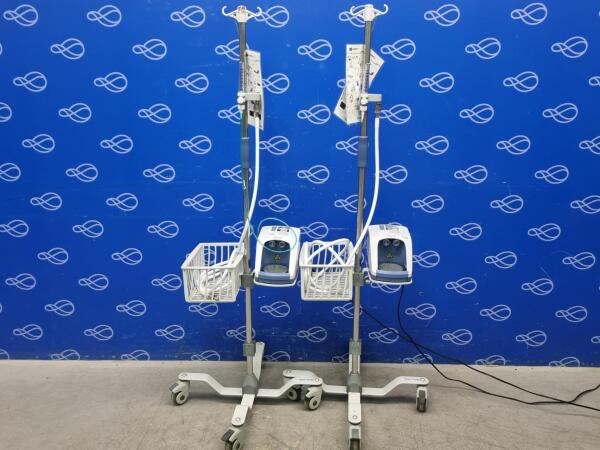 2 x Fisher and Paykel Airvo 2 Humidifier on Drip Stand with O2 Regulator