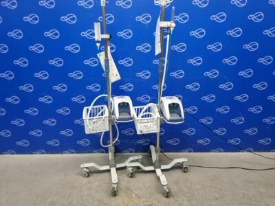 2 x Fisher and Paykel Airvo 2 Humidifier on Drip Stand with O2 Regulator