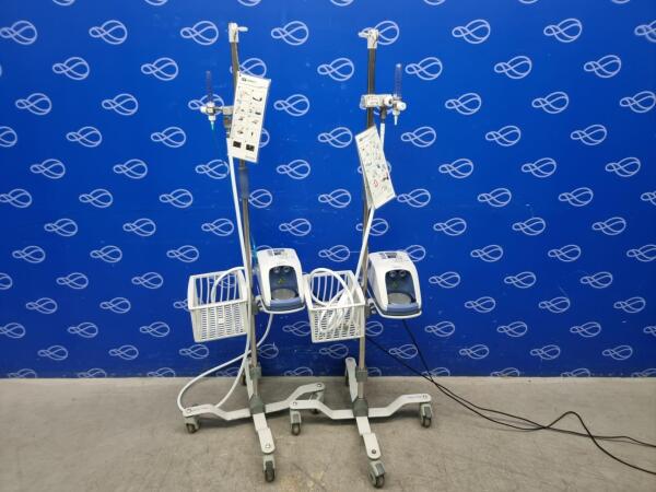 2 x Fisher and Paykel Airvo 2 Humidifier on Drip Stand with O2 Regulator