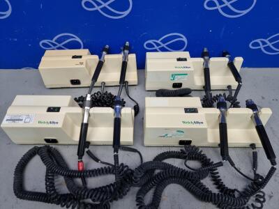 4 x Welch Allyn ENT Set with 767 Series Transformer