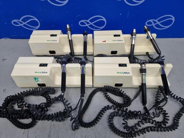 4 x Welch Allyn ENT Set with 767 Series Transformer