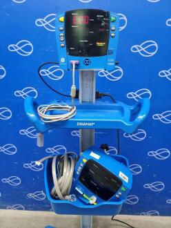 2 x GE Carescape V100 Dinamap on One Rollstand - 2