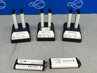 8 x Verathon Lithium-Ion Rechargable Batteries, 3 x Verathon Battery Chargers
