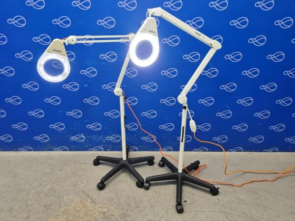 2 x Daray MAG700 Series Magnifying Light on Rollstand
