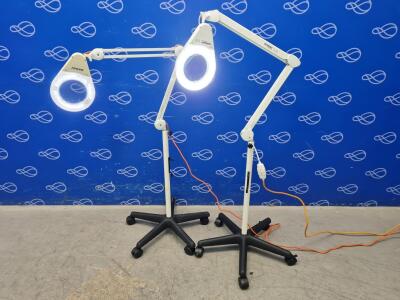 2 x Daray MAG700 Series Magnifying Light on Rollstand