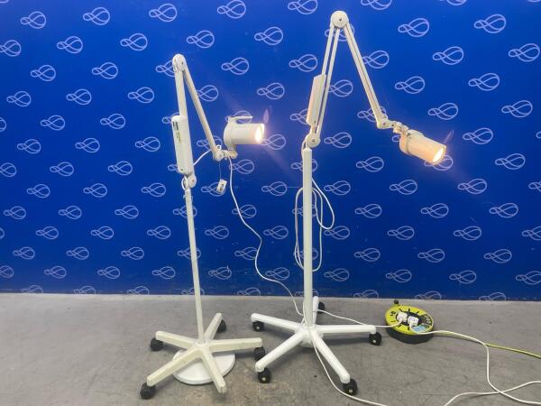 2 x Luxo Examination Lights on Rollstands