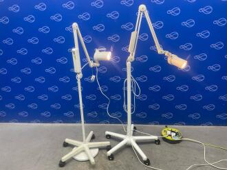 2 x Luxo Examination Lights on Rollstands