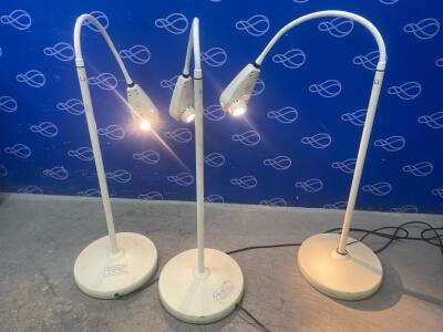 3 x Welch Allen LS-135 Floor Standing Flexible Examination Lights