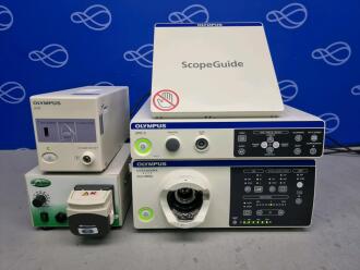 Olympus Evis Lucera Elite CLV-290SL Light Source, Olympus UPD-3 Endoscope Position Detecting Unit & Olympus UCR Endoscopic CO2 Regulation Unit
