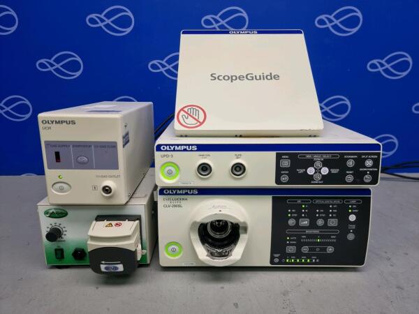 Olympus Evis Lucera Elite CLV-290SL Light Source, Olympus UPD-3 Endoscope Position Detecting Unit & Olympus UCR Endoscopic CO2 Regulation Unit