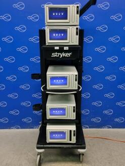5 x Stryker SDC3 HD Information Management System on Stryker Stack Trolley - No HDDs - 2