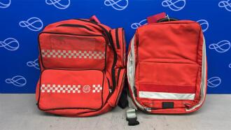 2 x Emergency Medical Back Packs & 1 x Black Carry Case - 2
