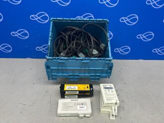 1 x Zoll SurePower 2 Rechargable Lithium Battery, 3 x Philips RICR19/66-2 Rechargable Li-on Batteries, 2 x Physio Control 11141-000156 Rechargable Lithium Batteries & Qty of Physio Control Therapy Cables
