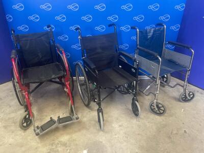 3 x Folding Wheelchairs