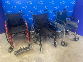 3 x Folding Wheelchairs