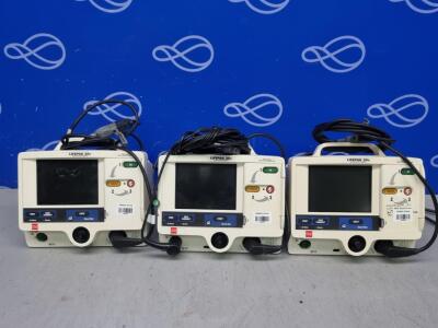 3 x Physio Control Lifepak 20e Defibrillator with Pacer Function