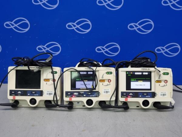 3 x Physio Control Lifepak 20e Defibrillator with Pacer Function