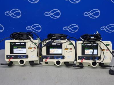 3 x Physio Control Lifepak 20e Defibrillator with Pacer Function