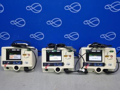 3 x Physio Control Lifepak 20e Defibrillator with Pacer Function