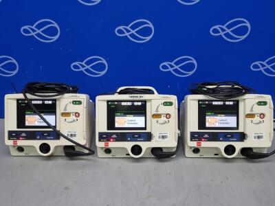 3 x Physio Control Lifepak 20e Defibrillator with Pacer Function