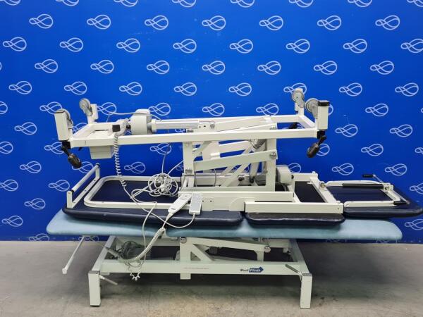 1 x Medi Plinth 2-section and 1 x Huntleigh Akron 3-Section Electric Patient Couch
